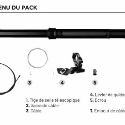 ONOFF Tige De Selle Télescopique 110mm ⌀27,2mm 40cm -Vélos électriques Soldes Magasin onoff tige de selle telescopique 110mm 272mm 400cm 1