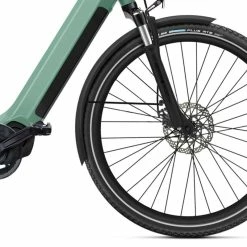 Vélo Urbain Électrique O2FEEL Iswan Explorer Boost 6.1 Taille 50 Capacité Batterie 432 Wh Couleur Vert Canopée -Vélos électriques Soldes Magasin velo electrique iswan explorer boost 61 o2feel 1